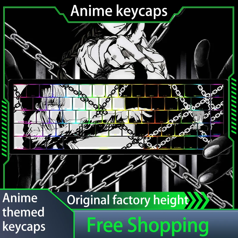 Anime Theme Keycaps Dye Sublimation Pbt Full Size Layout Rgb Character Transparency Origial Height Adaptation Mchose ACE68 Gift