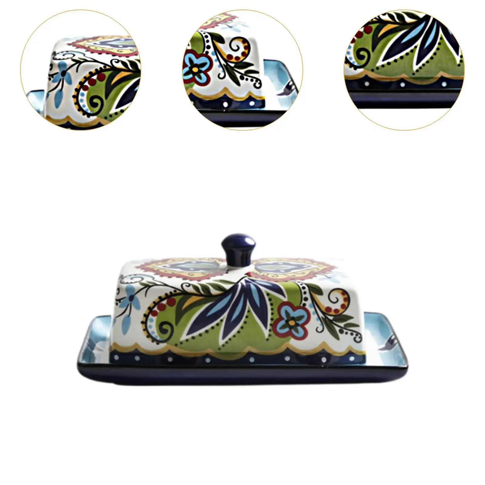 طبق زبدة الجبن مع غطاء لسطح بوفيه الثلاجة #5