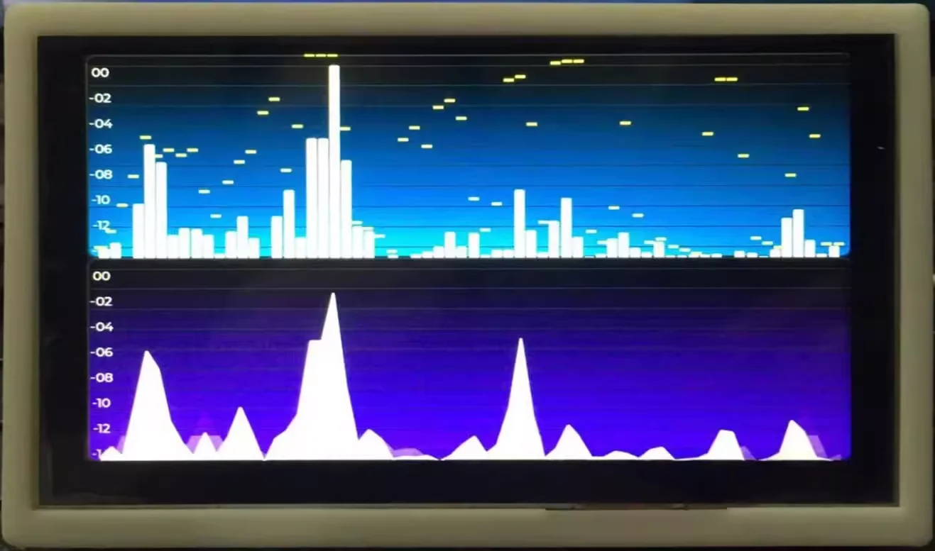 Tela LCD de 5 polegadas controlada por voz para música de carro medidor de nível UV display de espectro