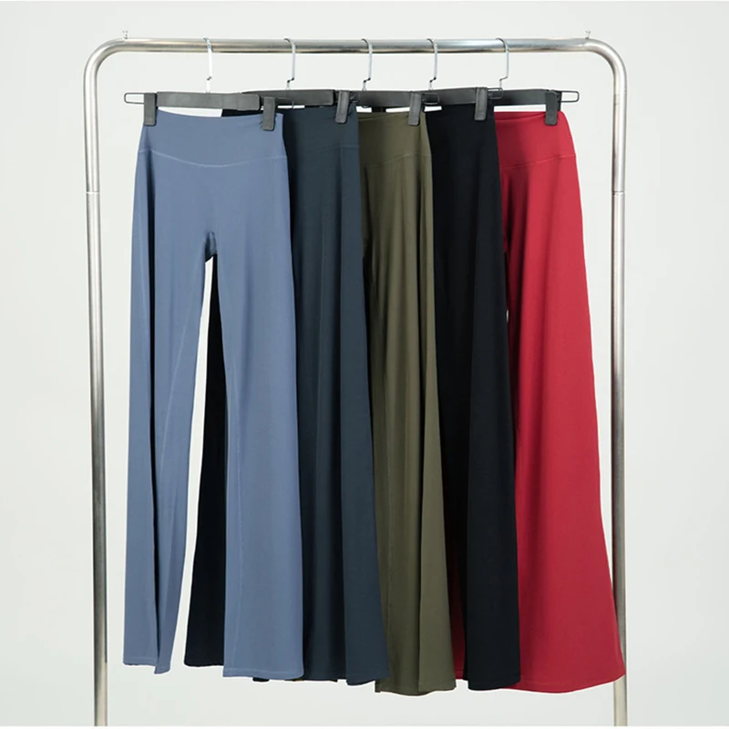 Softmotion مستقيم الساق السراويل قيعان النساء فضفاضة الترفيه موضة واسعة الساق بنطلون عارية يشعر زبداني لينة يغطي الرجل #2