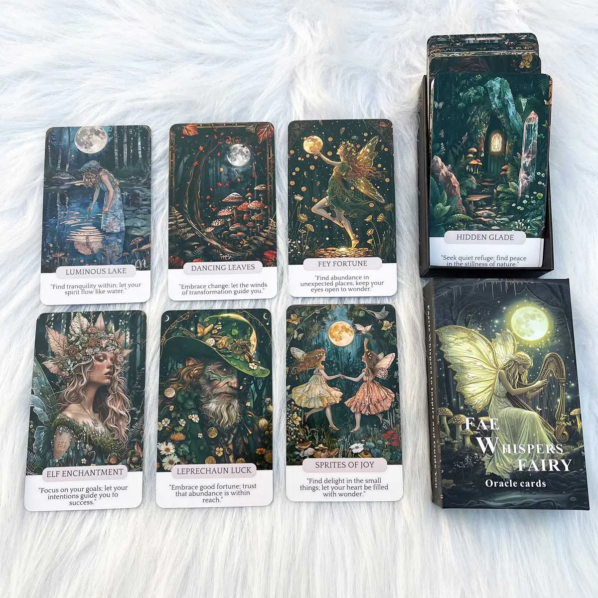 Fae Whispers Fairy Oracle Cards Set, 54 Tarot Cards Enhance Your Mystical Journey Games