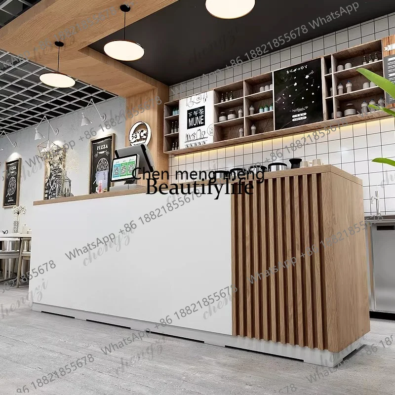 EE182 Modern Milk Tea Shop Bar Counter Simple Dessert Shop Cashier Counter Pet Grooming Shop Reception Desk Office Furniture
