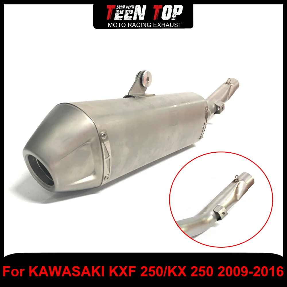 

Motorcycle 45mm Stainless Steel Exhaust Muffler For Kawasaki KXF/KX 250 Slip On Exhaust Connection Pipe KXF250 2009-2016