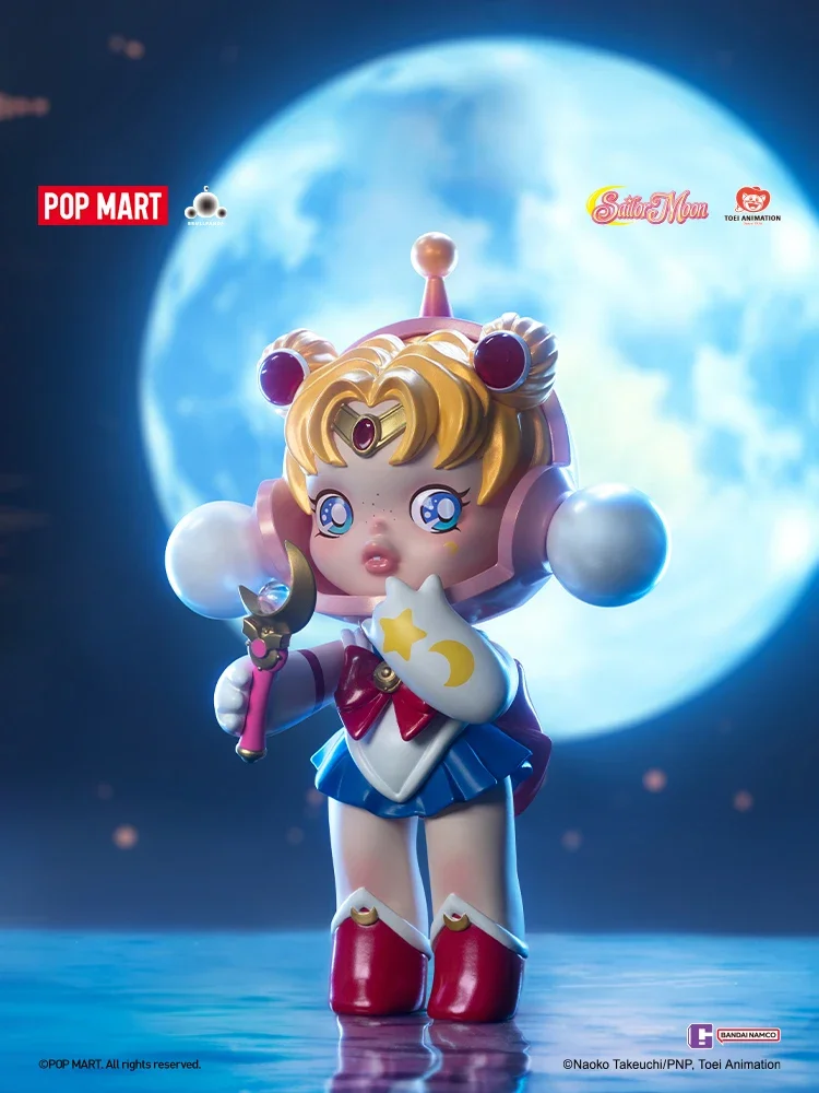 Genuine 18cm Skullpanda X Sailor Moon Figure New Skullpanda Collection Action Figurine Model Pvc Statue Cute Model Gk Toy Gift