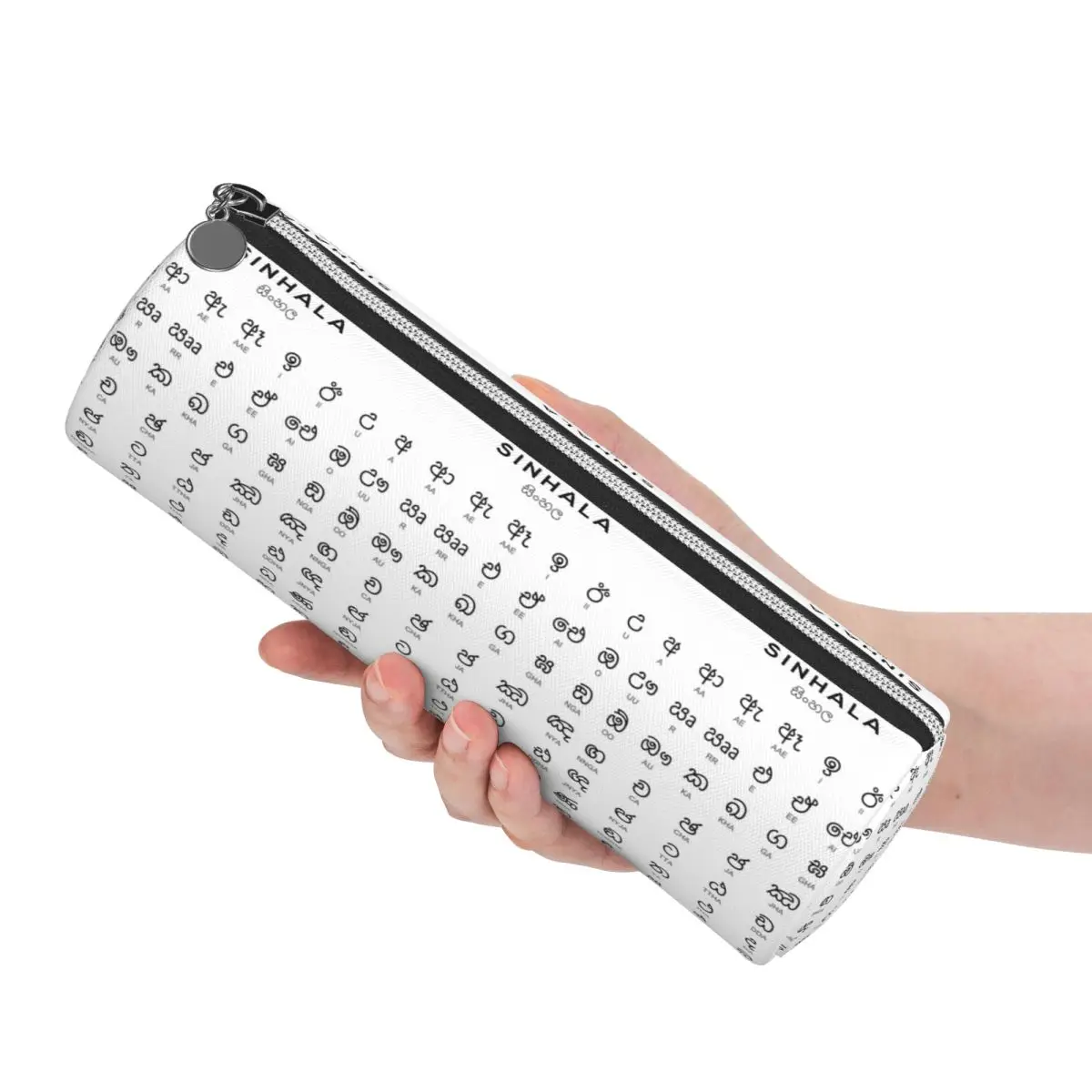 Sinhala Alphabet Chart, Sinhalese Language Learning Chart Pencil Case Pen Holder Cylinder Pen Box Pencil Bag for Studen Gifts