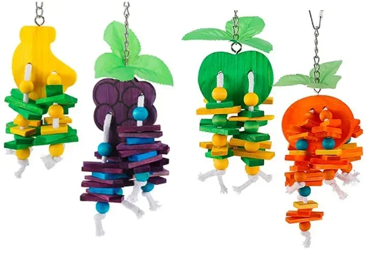 Bird Toys, Parrot Toys, Bite Colored Wooden Toys, Large, Medium, And Small Parrot Toy Manufacturers Sell Directly