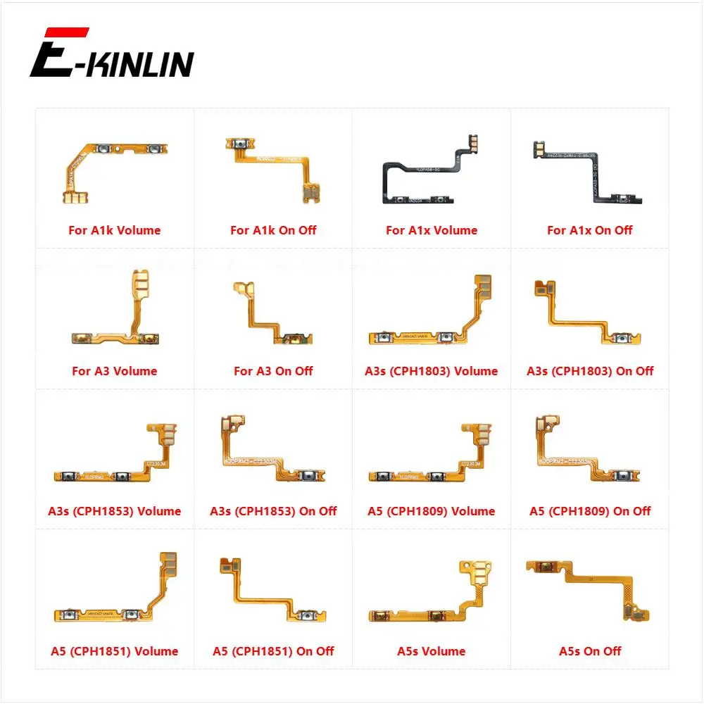 Volume Button Power Switch On Off Key Ribbon Flex Cable For OPPO A1k A1x A3 A3s A5 A5s Replacement Parts