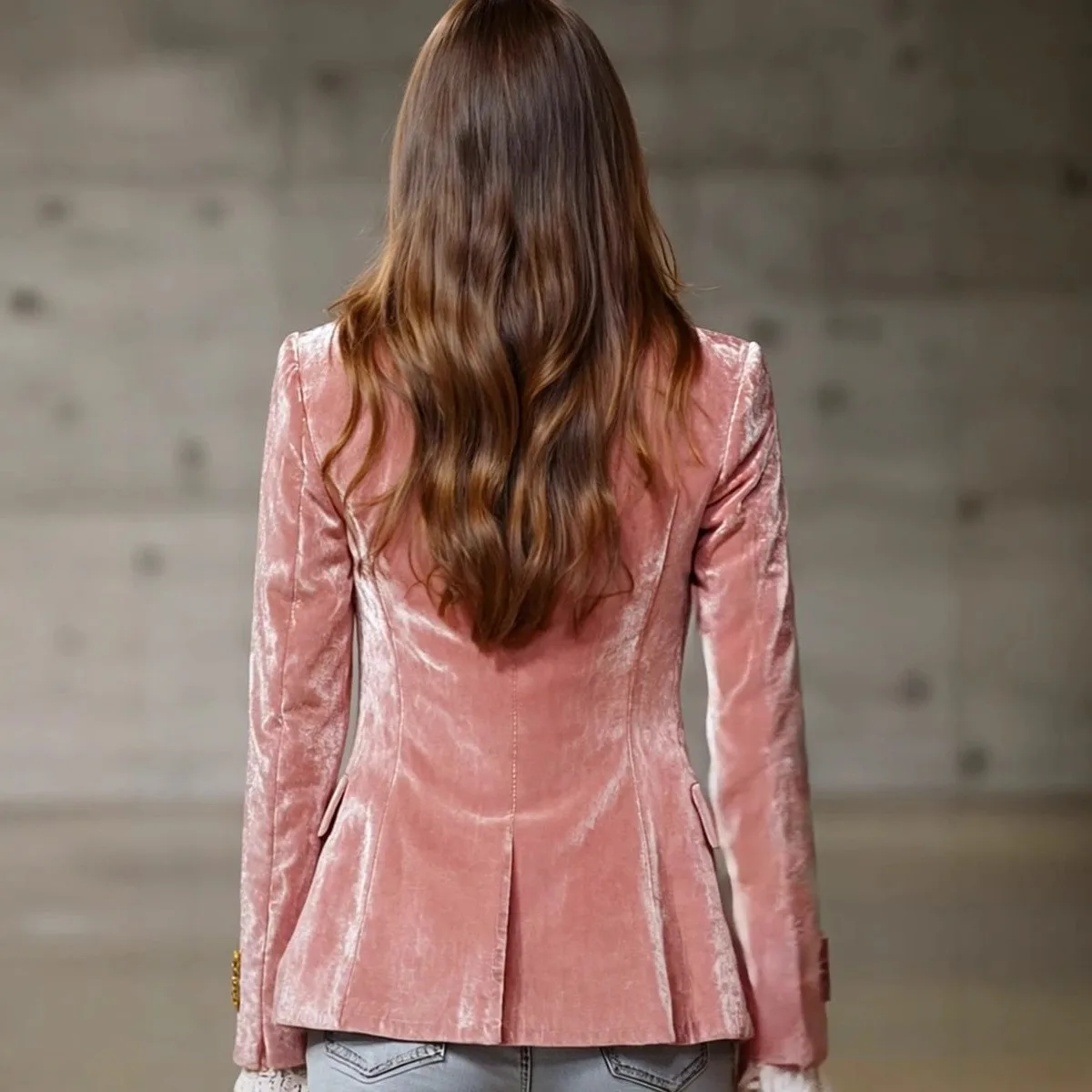 Long Sleeve Turn Down Collar Suit with Irregular Cut Edgy Street Women Suit Regular Length Autumn European and American Style