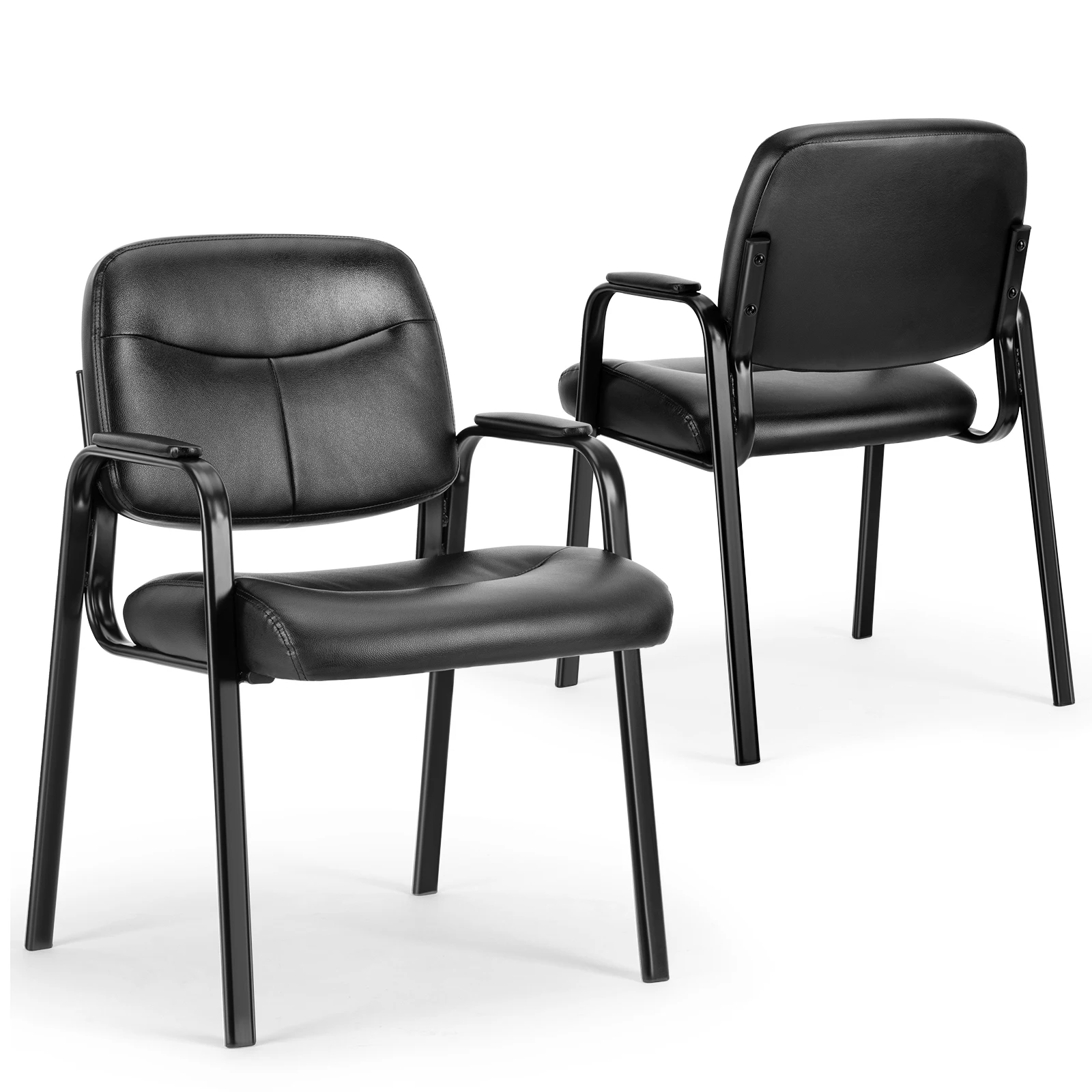 Pop Pu Leather Office Waiting Room Guest Chair Metal Frame Sponge Cushion Conference Room Lobby Table Chairs For Furniture