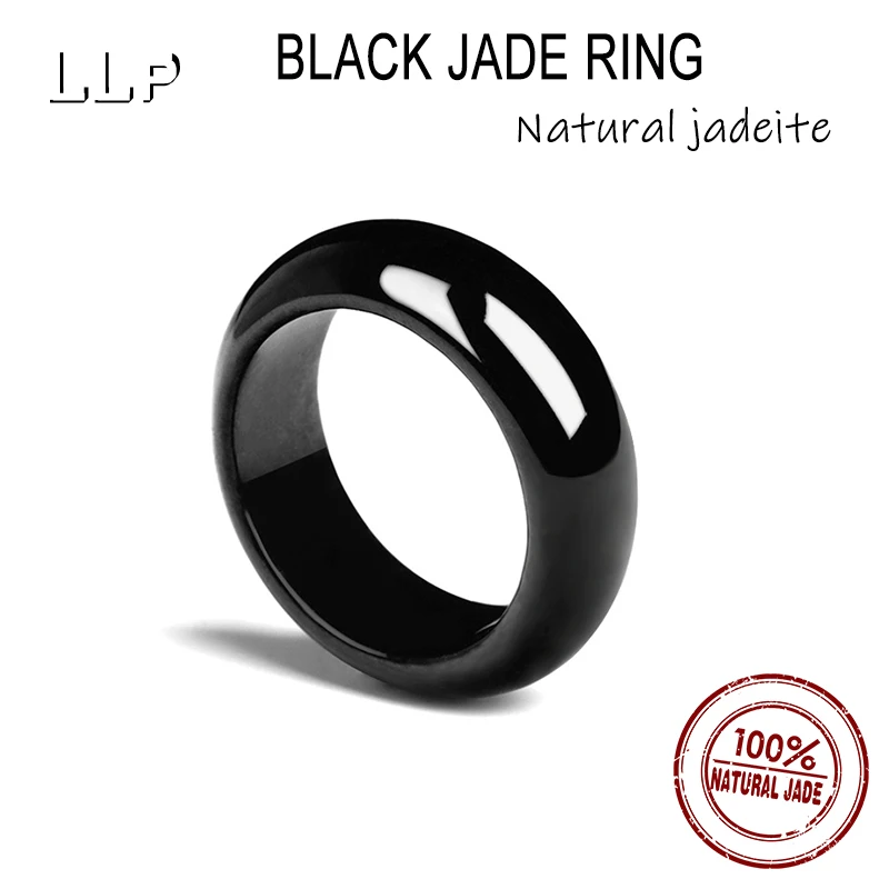 

Natural Old Mine A Grade Black Jade Ring - Genuine Dark Jade Ring Elegant Jewelry Accessory Fine Quality
