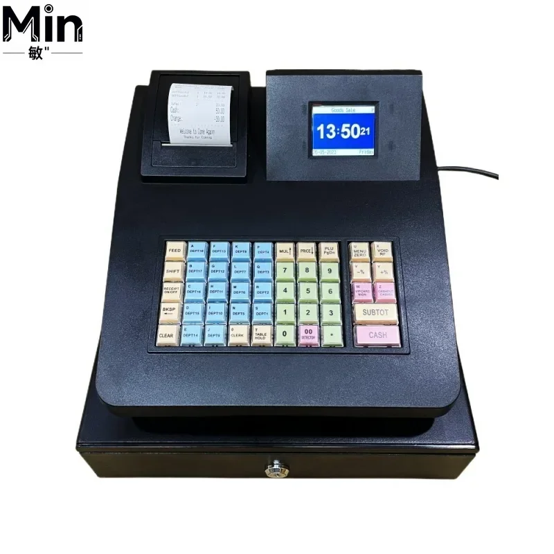 English Version Electronic Cash Register with Purple Light Banknote Verification for Fast Food Convenience Store