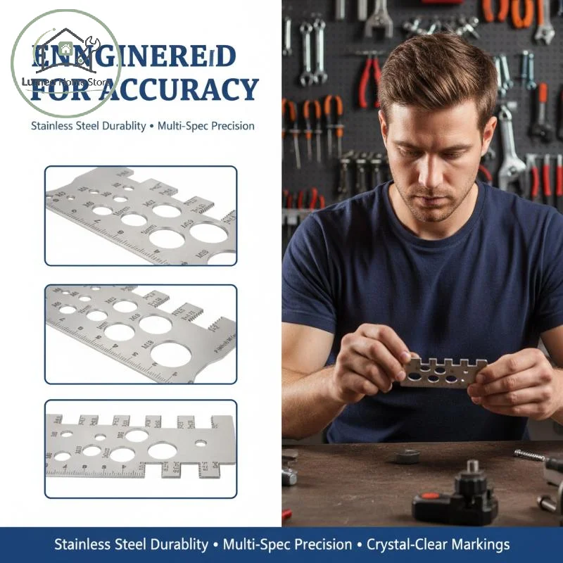 Metric Screw Thread Pitch Gauge Ruler 55 Degree Bolt Cutting Angle Measuring Tool for Stainless Steel Model Making and Repairs