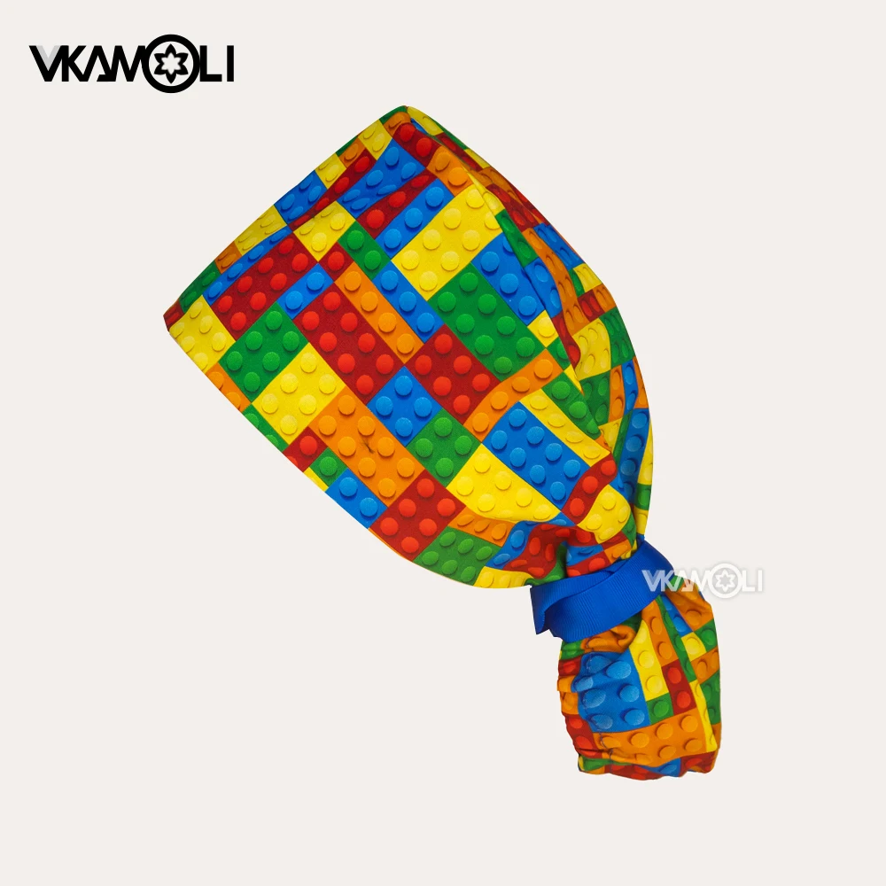 หมวกทำงานแบบปรับได้ หมวกทำงานสำหรับผมยาว หมวกรวบผมหางม้า หมวกผูกหลัง หมวกสครับ