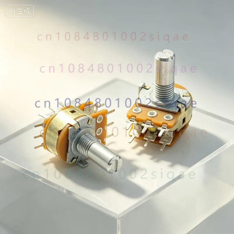 FOR 16-Type A50K 6Pin Dual Channel Volume Potentiometer 15mm Round Shaft For Amplifier Speaker A503