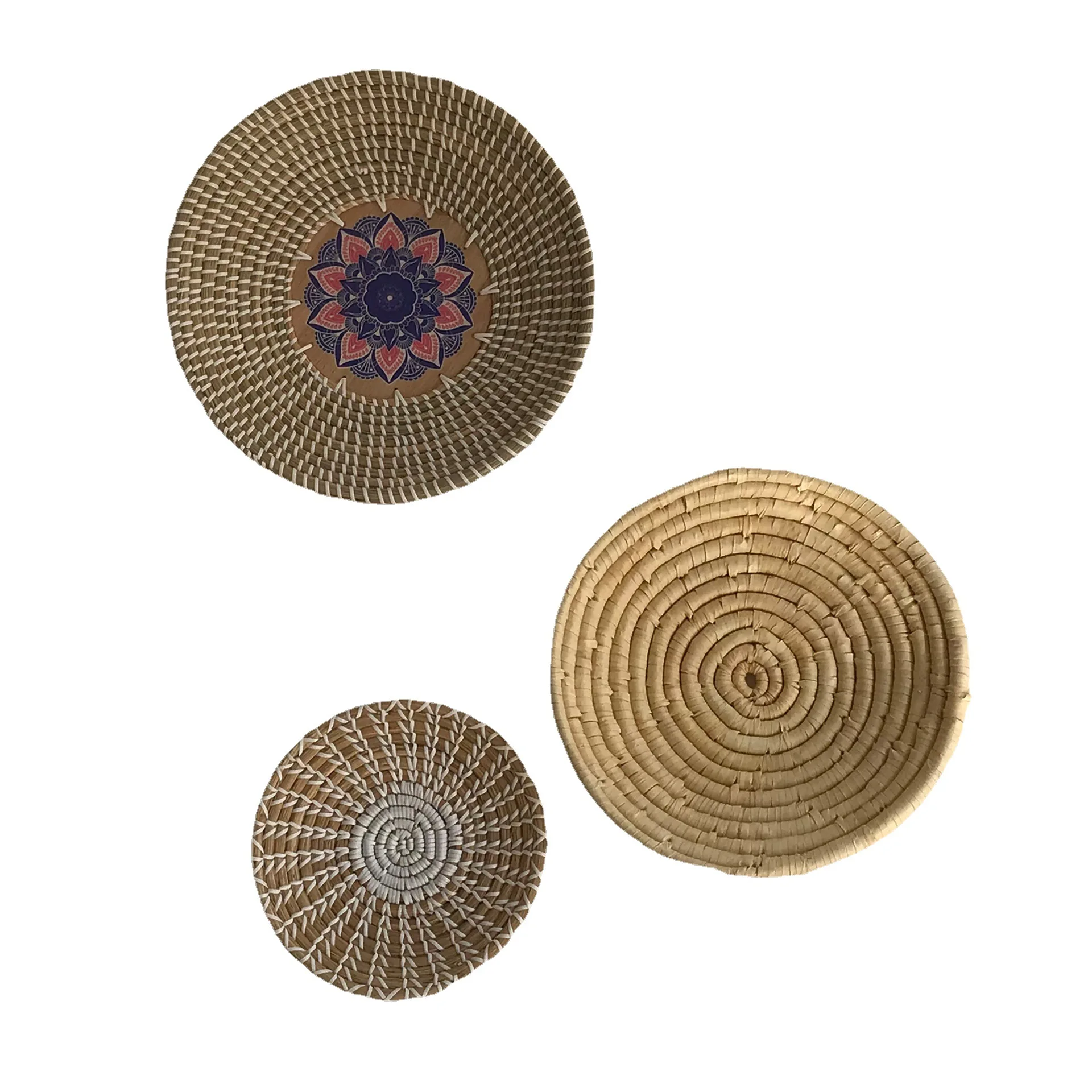 seaweed-woven hanging straw plate Scandinavian straw rope Wall Nordic Style Handmade Wall Decorative Wall Hanging