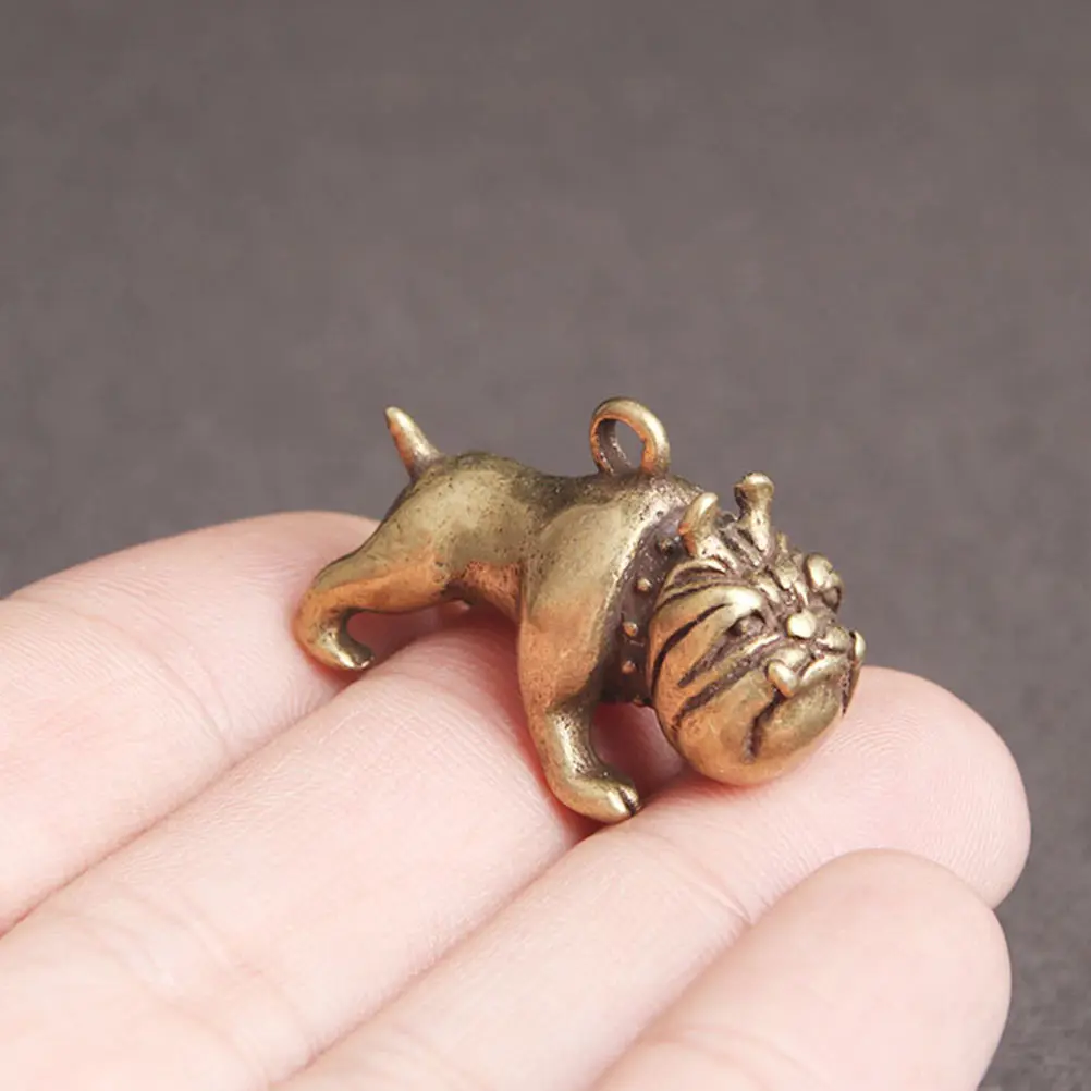 

2 Pcs Fighting Dog Pendant Modeling Chic Key Retro Decor Chain Keychain Pendants Delicate Animal Cute