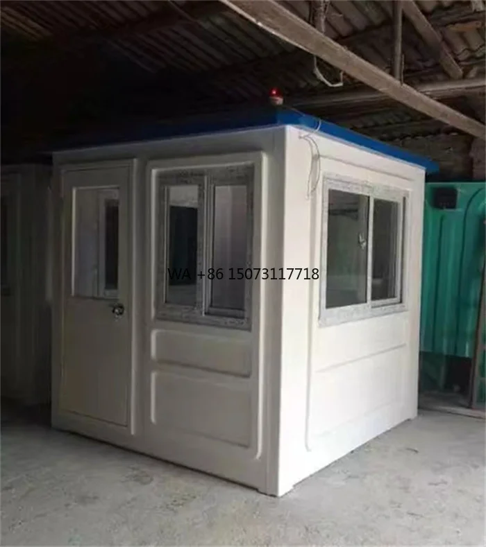 

Factory Price Fiberglass Sentry Box White Blue Color Parking Booth Portable Security Booth for Highway