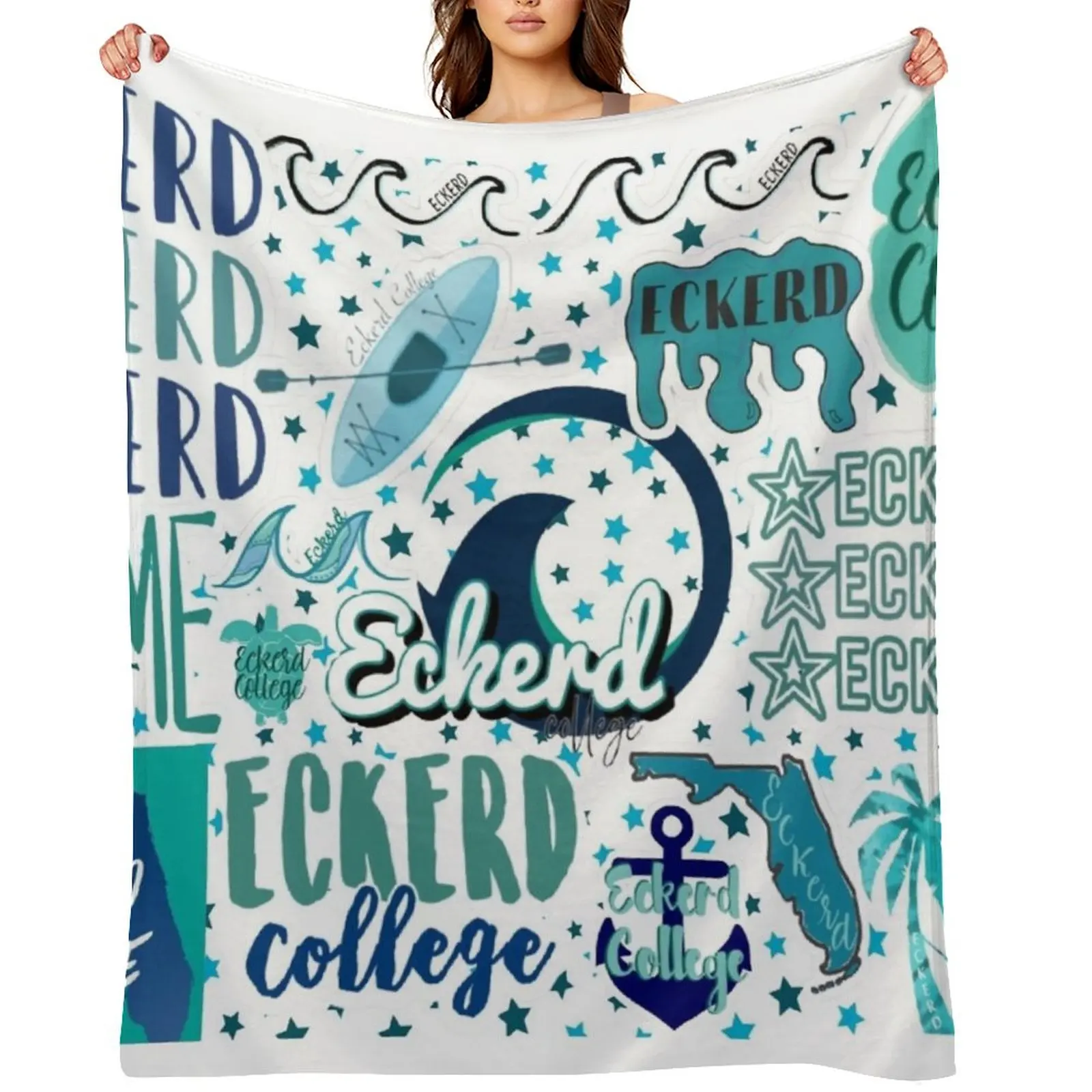 

Eckerd College Blanket Throw Blanket Thin Loose Plaid on the sofa Beach Blankets