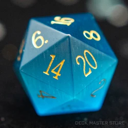 Aquamarine Cat Eye Dice Polyhedral Gemstone Various Shapes Digital D20 Dice for D&D TRPG Magic Tabletop Games Board Games Dice