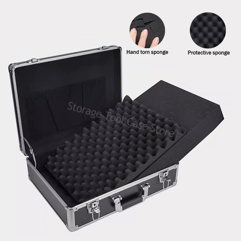 Portable Aluminum Tool Box Hard Carrying Case Waterproof Instrument Case Suitcase Organizer Boxes Hardware Storage Tool Case