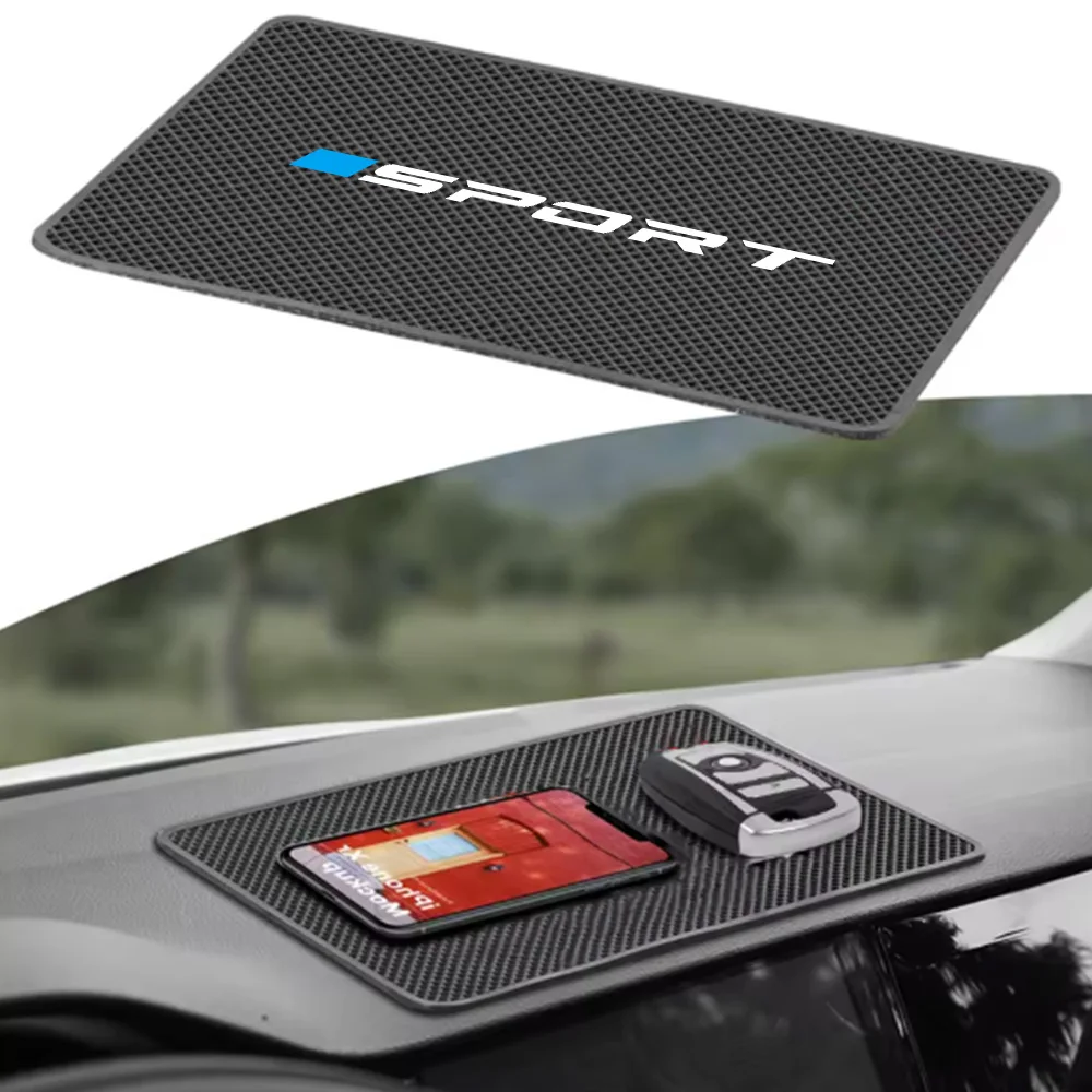 Car Dashboard Non-Slip Silicone Mat Single Blue Sports Style Multifunctional Universal Accessory for Storing Mobile Phones and Keys in the Car
