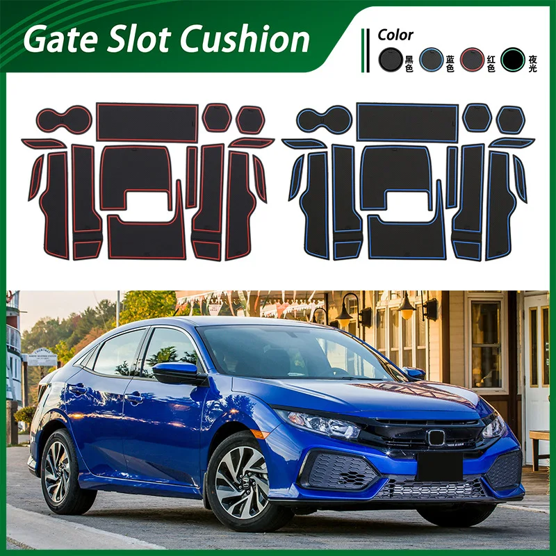 

CAR door slot pad for 16-21 Honda Civic 10th generation Civic interior modification, anti slip pad, water cup storage pad