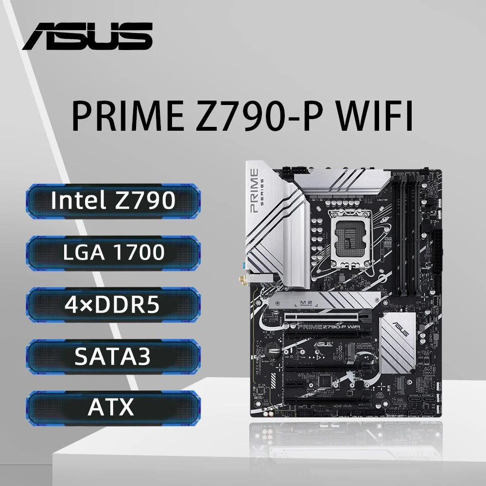 

ASUS PRIME Z790-P WIFI Motherboard LGA1700 Support i-13600K i5-12400F i5 12400F CPU DDR5 7200MHz HDMI NVME M.2 PCle 5.0 ATX