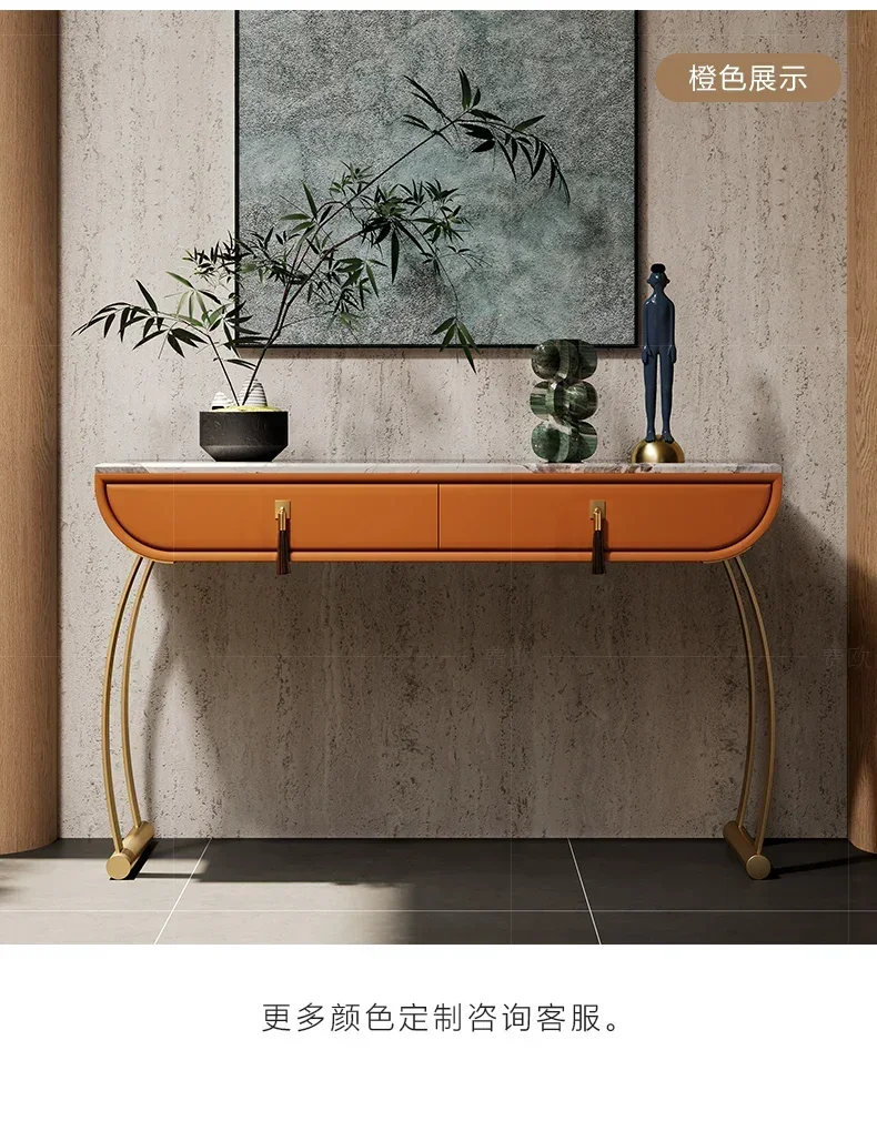 A D06 Light luxury entrance cabinet living room, large flat-layer fashionable marble sofa back a few entrance decks