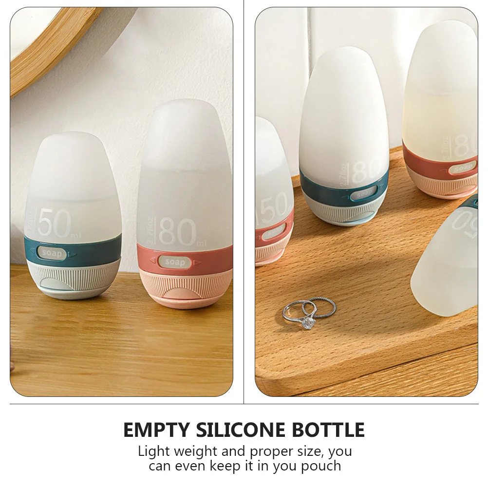 

2pcs 50Ml Silicone Travel Bottles Portable Squeeze Bottle For Cream Lotion Liquid Soap Detergent Leak-Proof Lightweight Compact