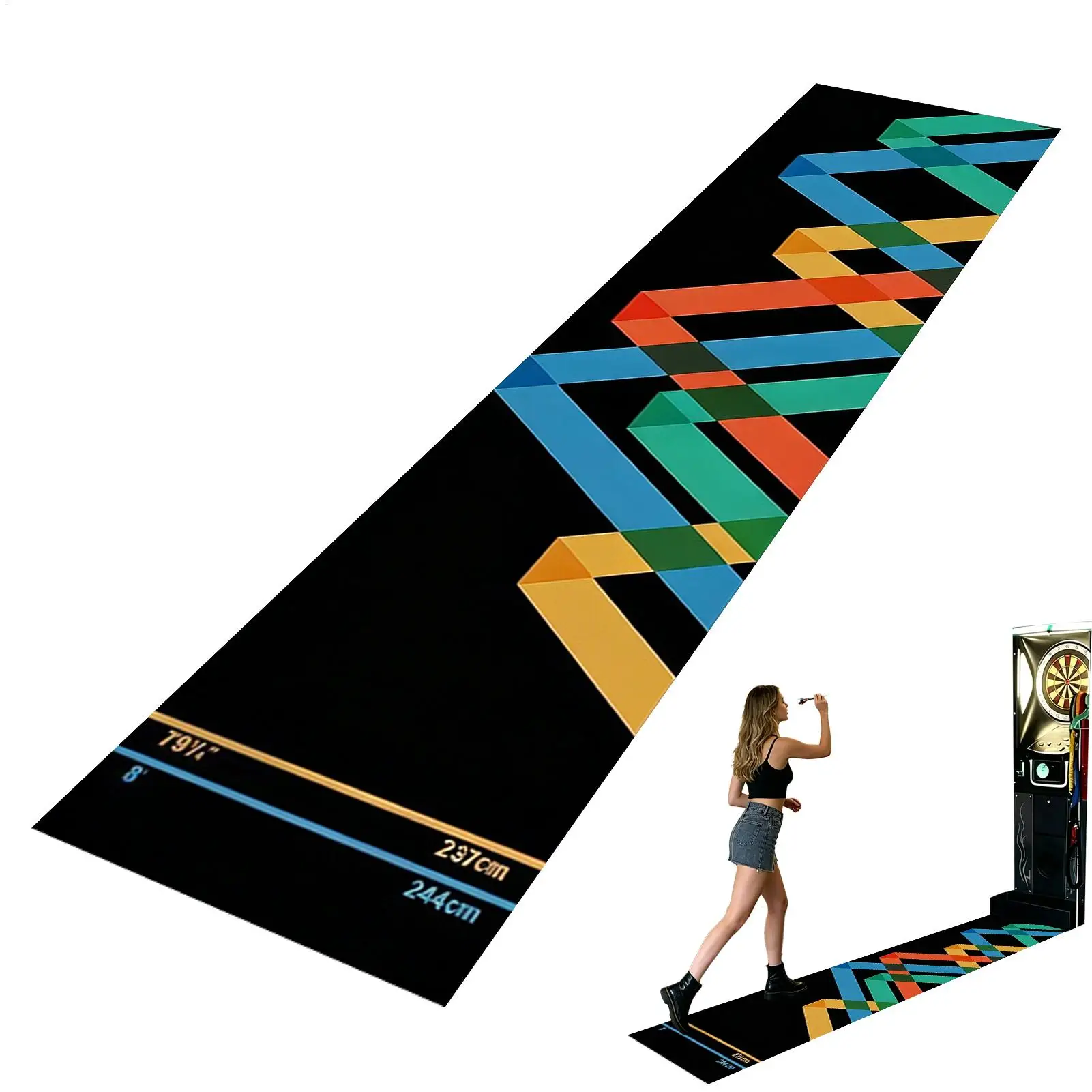 

Dart Rug Portable Non-Slip Crystal Velvet With Throw Line Protective Dart Mat For Game Room Tournament Sports Club Office Break