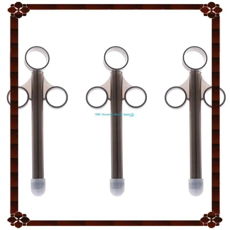 تسليم 24 ساعة 3X الشخصية الشرج زيوت التشحيم التشحيم قاذفة مطلق النار حاقن قضيب حقنة كبيرة سوداء