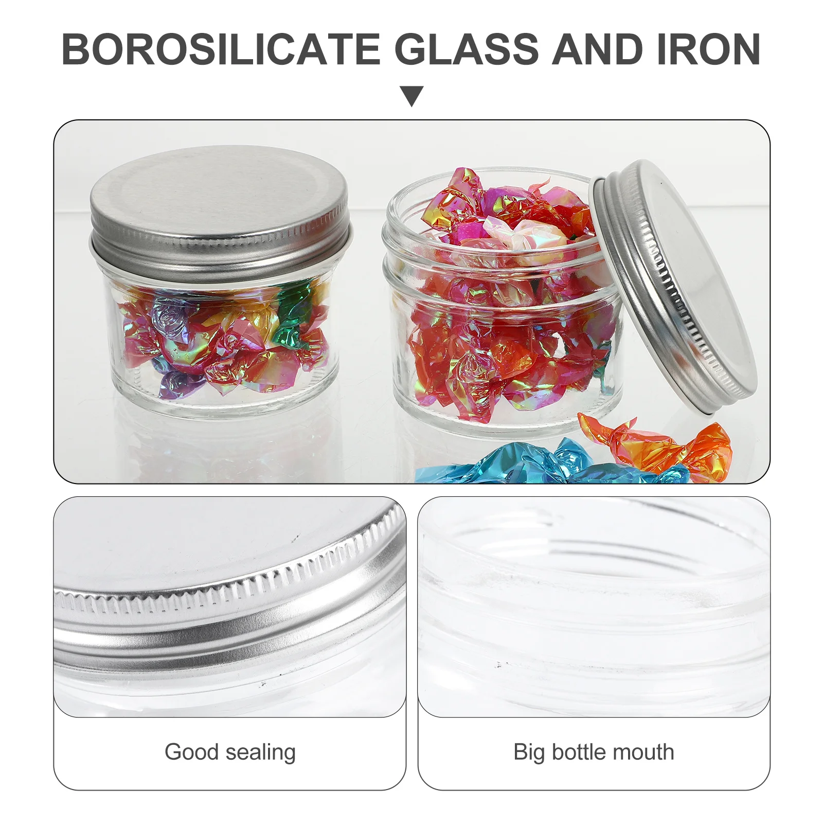 

6pcs 100Ml Glass Sealing Containers Reusable Jars For Honey Jam Storage Multifunctional Portable Glass Cans Household Storage