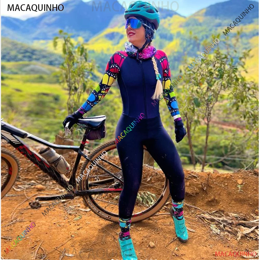 

Women's Long Cycling Jersey Triathlon Sets Professional Long Pants Skinsuit Macacao Ciclismo Feminino One-Piece Jumpsuit Kits