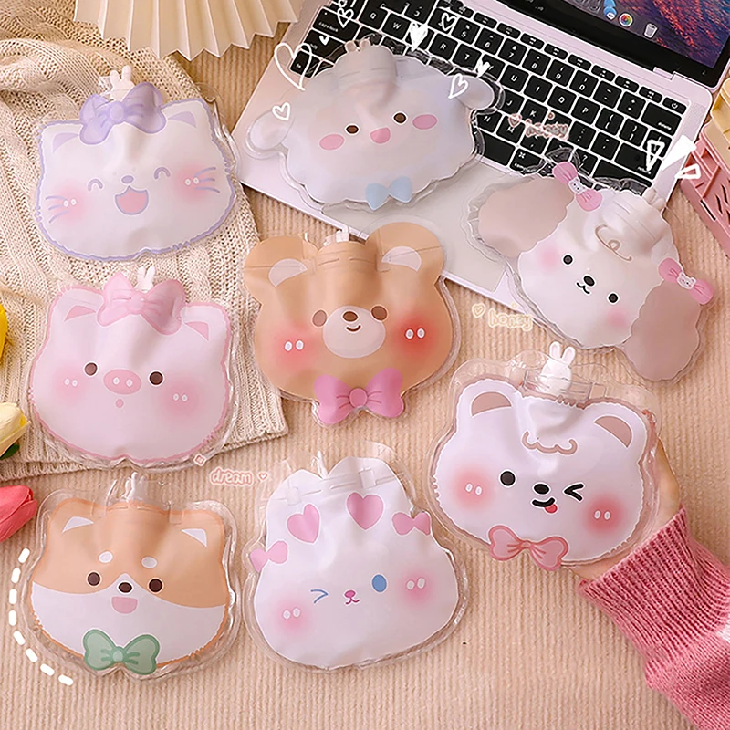 1pc Winter Cartoon Cute Portable PVC Hand Warmer Reusable Mini Cute Water Filled Hand Warmer Bag For Kids Students