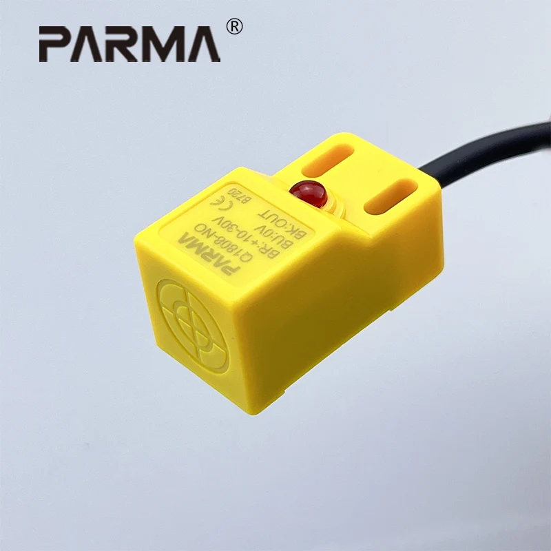 PARMA Q18 Series Square Inductive Proximity Sensor Switch Premium Type Sensing Distance 8mm IP67 10-30VDC 3-wire NPN PNP