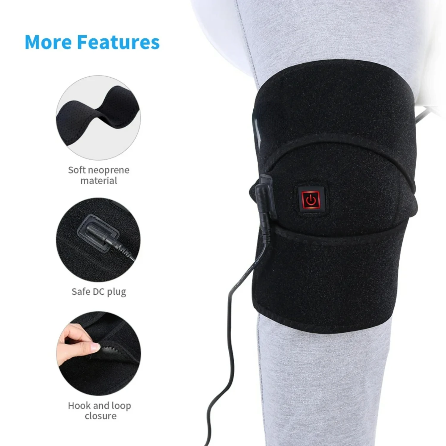 

Heating Knee Pad,Heated Knee Brace Far Infrared Heat Therapy Heating Knee Brace Wrap for Arthritis Pain Rheumatism Varicose Vein