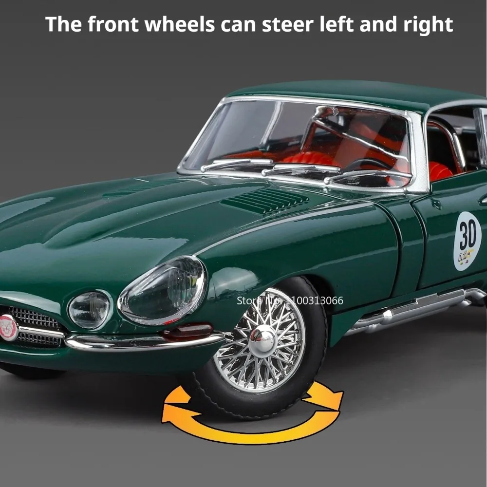 1:24 Scale E-TYPE 500K Vintage Cars Toy Models Alloy Diecast Wheel Pull Back Vehicles Wheels Turned Miniature Car Kids Xmas Toys