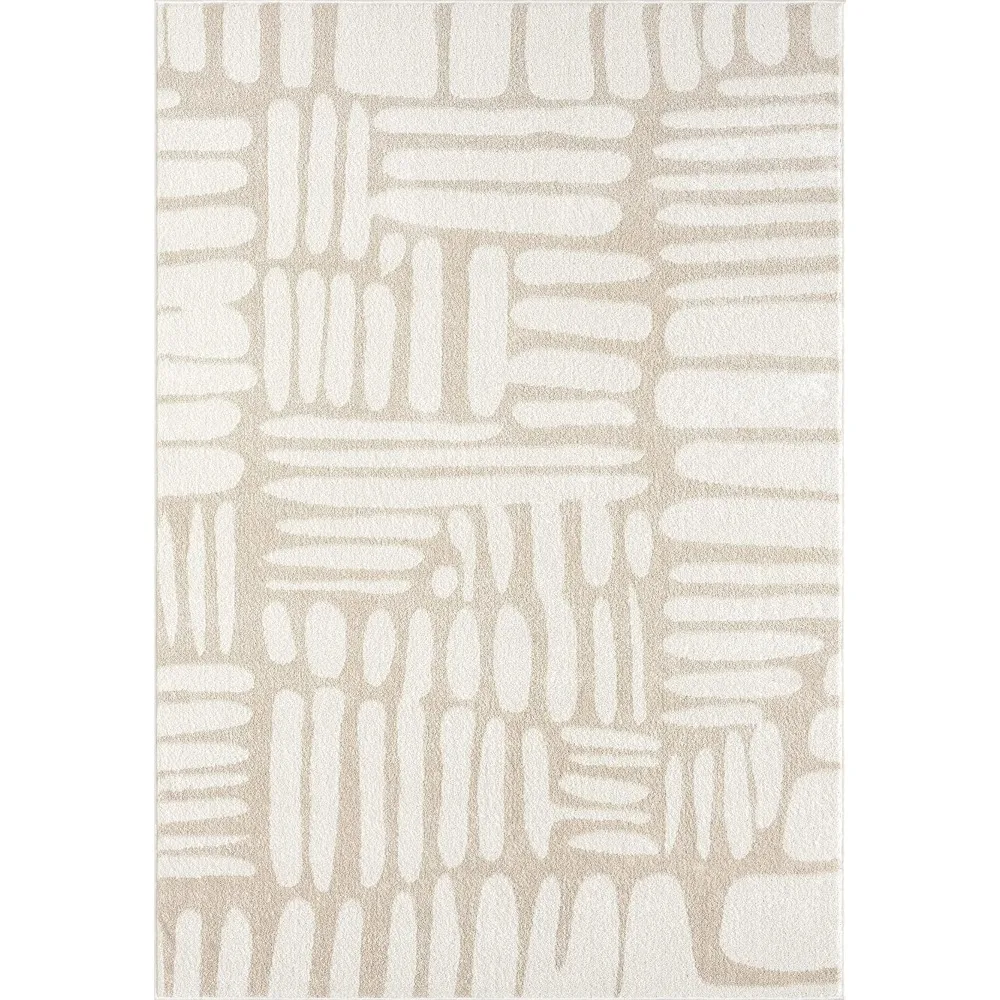 Collection Area Rug,Neutral Beige/Cream Abstract Design,7'9