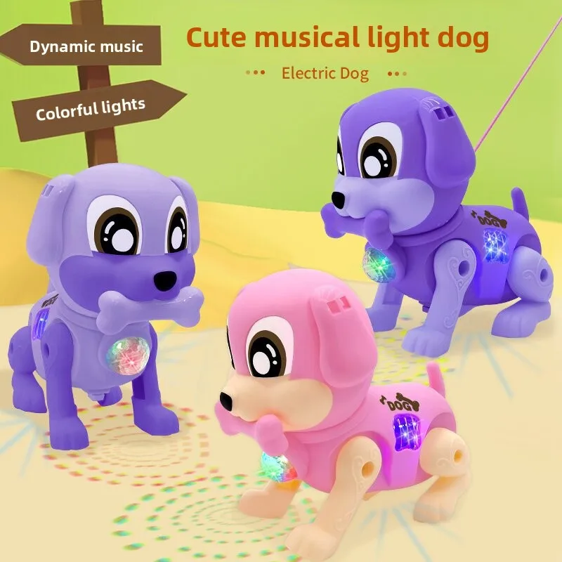 Электрический поводок, игрушка для собаки, светящийся музыкальный ползающий прыгающий собака, уличный поставщик, поводок для животных