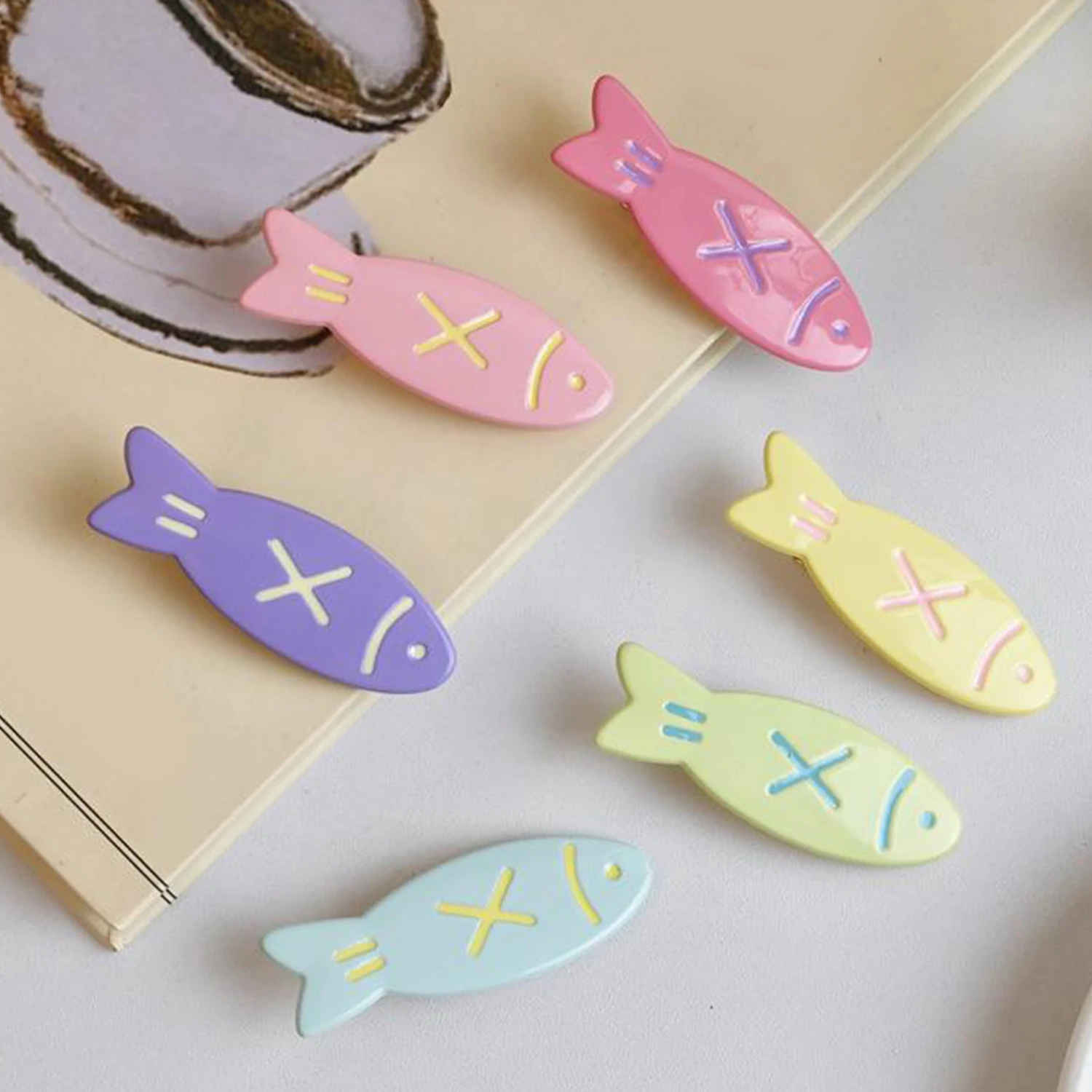 Cute Candy Color Cartoon Fish Hairpin For Children Korean Sweet Y2K Girls Colorful Mini Hair Clip Hair Accessory Wholesale