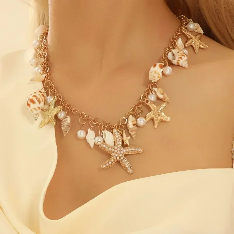 الصيف الأزياء الإبداعية بوهيميا المحيط عناصر سوار نجم البحر المرجان شل سحر الصدف الشاطئ مجوهرات للنساء هدايا #1
