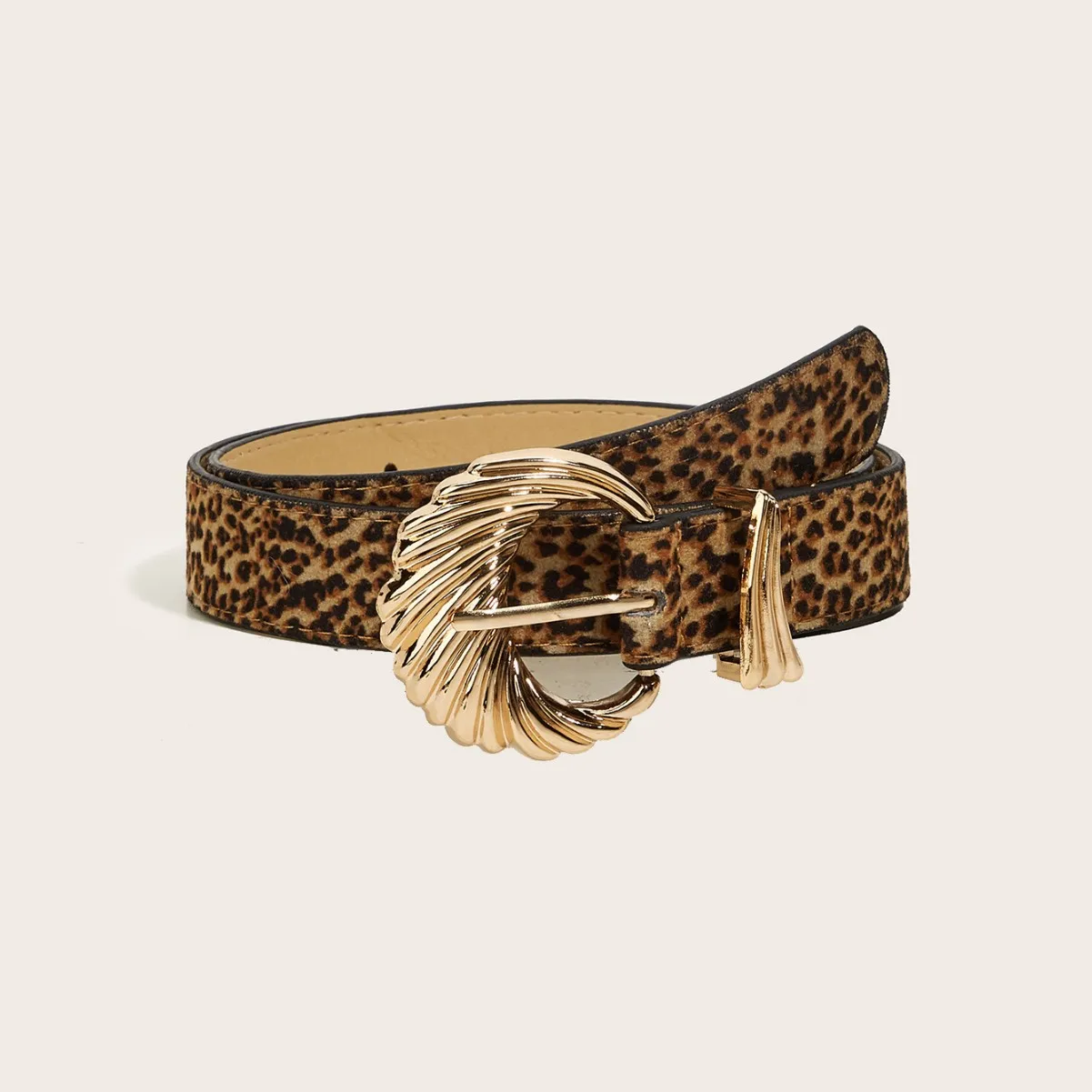 1pc New Women's Belt Retro Leopard Pattern Belt Trend Gold Alloy Buckle PU Leather Paired with Jeans Lady bb Belt Y2K  Accesory