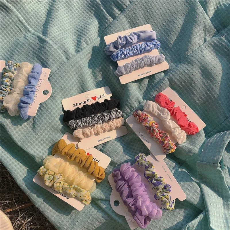 

3pcs/Spring And Summer Small Intestine Hair Ring Temperament Head Rope 2025 New Hair Rope Hair Accessories For Women