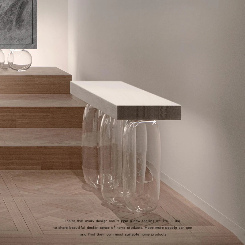 Anti-gravity glass art  table hotel living room