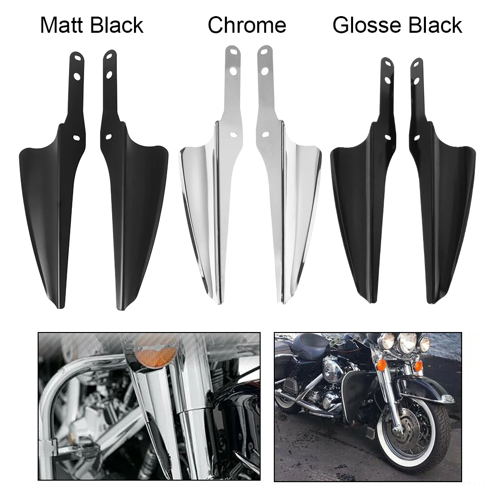 Motorcycle Chrome Fork-Mount Wind Deflectors For Harley Touring Road King Classic FLHRC Street Glide FLHX Electra Glide Standard