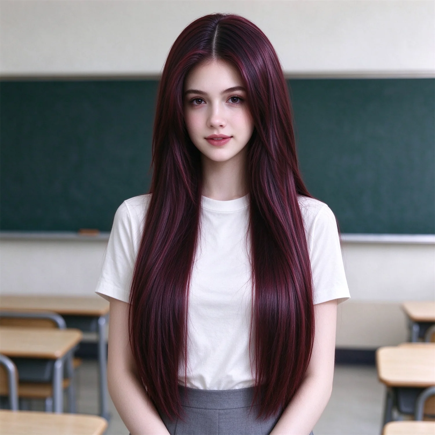 Straight Wig 30 Inch 2 Dark Brown Heat Resistant Synthetic Wig For Women With Side Bangs, Costumes wigs