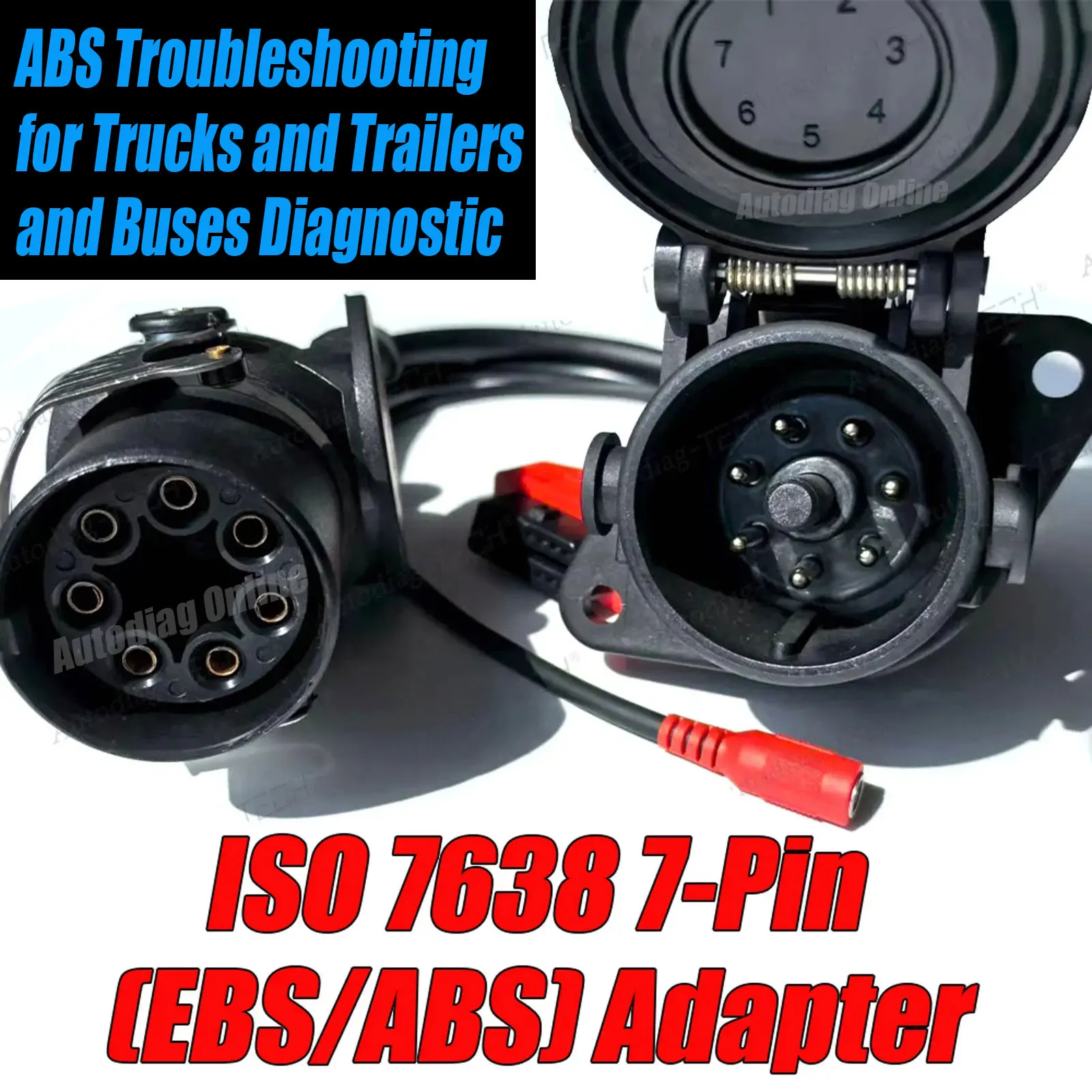 EBS/ABS Adapter For Trailer Adapter Cable for Bosch/Wabco Scanner Truck Diagnostic Support Autel/Autocom/LUANCH ISO 7638 Adapter