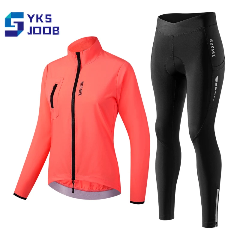 

New Autumn Cycling Sets Womens Shooting Running Hiking Outdoor MTB Bicycle Shirts Windproof Breathable Elastic Sets for Female