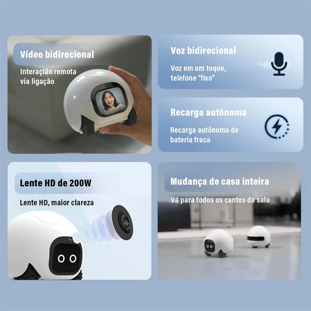 روبوت مراقبة رفيق الحيوانات الأليفة الجديد يمكن أن يتحرك كاميرا المنزل اللاسلكية الذكية عالية الدقة