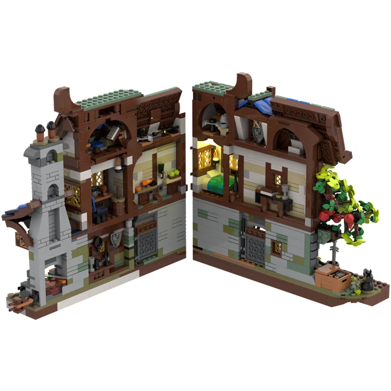 1737pcs Moc Medieval Blacksmith Nook  Castle Architecture Modularity Building Blocks Assembly Bricks Toys Kids Christmas Gift